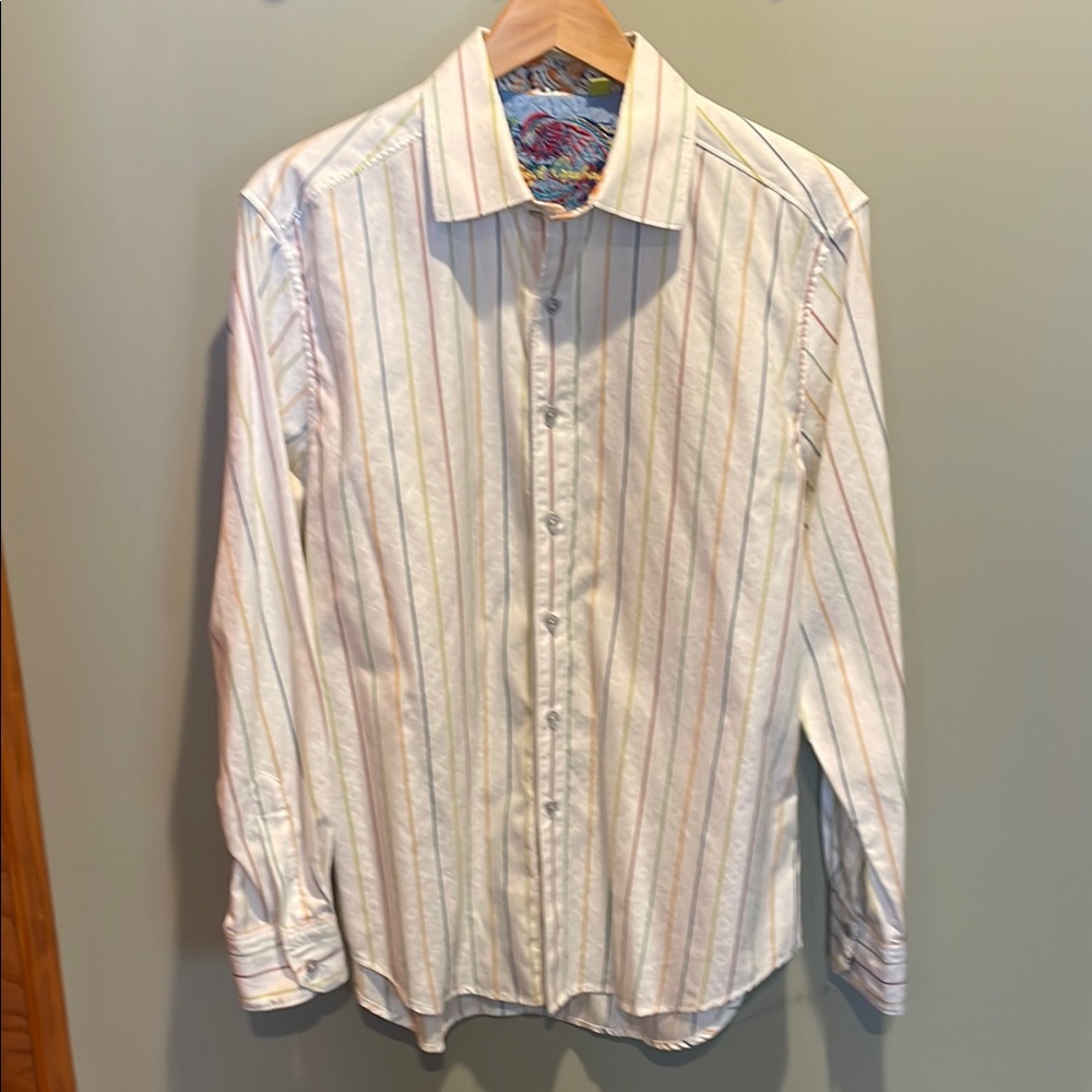 Robert Graham White Casual Button Down Shirt